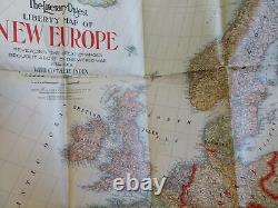 Post World War I Europe & Africa 1920 large 4' folding map with index & envelope