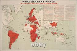 Poster, Many Sizes What Germany Wants map wwi world war one 1917