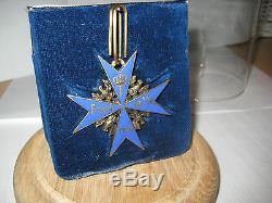 Pour le Merite imperial WWI medal knight cross highest medal in old glass case