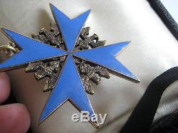 Pour le Merite imperial WWI medal knight cross highest medal stamp Godet in case