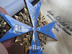 Pour le Merite knight cross WWI highest award blue max oak leave Godet case rare