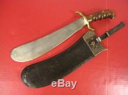 Pre-WWI US Army M1904 Hospital Corps Knife SA 1912 withLeather Scabbard RIA 1912