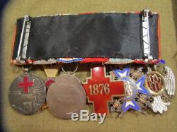 Pre WWI YUGOSLAVIAN / SERBIAN Commanders Neck Order & 6 Place Medal Bar GROUP