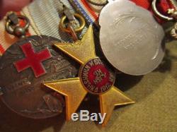 Pre WWI YUGOSLAVIAN / SERBIAN Commanders Neck Order & 6 Place Medal Bar GROUP