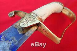 Pre Ww1 British Army 1796 Cavalry Blue & Gilt Etched Officers Sword & Scabbard