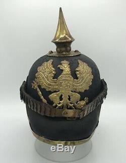 Pre Ww1 M1871 Pickelhaube Officer Prussian Helmet German Spiked 1884 Named Dated