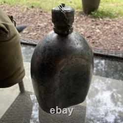 Pre Wwi Us Army Military M1910 Lathe Spun Seamless Aluminum Canteen Rare