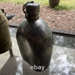 Pre Wwi Us Army Military M1910 Lathe Spun Seamless Aluminum Canteen Rare