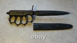 RARE 100% Original WWI U. S. 1918 L. F. & C. Trench Knife With Metal Sheath