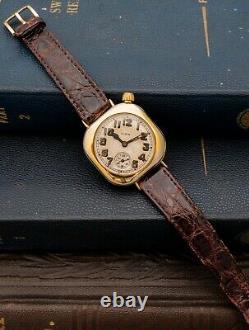 RARE 1917 WWI Elgin Trench Watch, Admiral Benson Gold Filled Case SERVICED