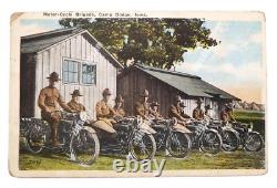 RARE 1918 WW1 Harley Davidson Motorcycle Brigade Camp Dodge, Fort Dodge, Iowa