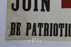 RARE 1919 Antique WWI American Red Cross Linen Cloth Patriotic Banner Flag NR