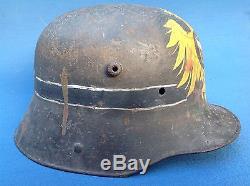 RARE AND UNUSUAL WW1 c1917 GERMAN TRENCH HELMET WITH LINER