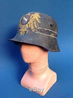 RARE AND UNUSUAL WW1 c1917 GERMAN TRENCH HELMET WITH LINER