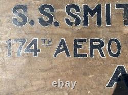 RARE Antique Old WWI 174th Aero Squadron Black Cat Squadron Trench Art Trunk