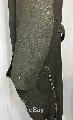 RARE Capote modèle 1914 dite POIRET datée 1915 en drap ersatz poilu tranchée ww1