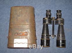 Rare Imperial German Ww1 Kriegsmarine Binoculars Ernst Leitz With Metal Case