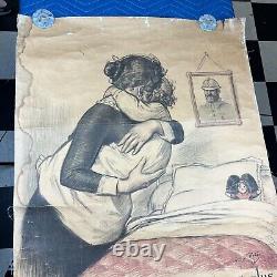 RARE! Large Original 1918 World War I French Propaganda Poster by Georges Redon
