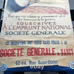 RARE! Large Original 1918 World War I French Propaganda Poster by Georges Redon
