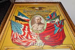 RARE Military World War I WWI Roll of Honor Lithograph Poster Soldier In Uniform
