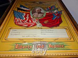 RARE Military World War I WWI Roll of Honor Lithograph Poster Soldier In Uniform