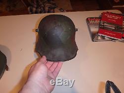 RARE Original WW1 Camo German Helmet M16 M17 NO RES