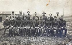 RARE! WW1 CHINESE LABOUR CORPS (CLC) with U. S. ASC SOLDIERS PHOTO POSTCARD RPPC