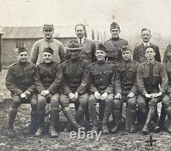 RARE! WW1 CHINESE LABOUR CORPS (CLC) with U. S. ASC SOLDIERS PHOTO POSTCARD RPPC
