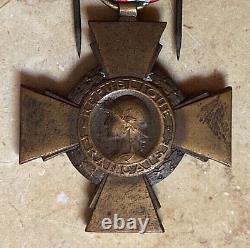 RARE! WW1 FRENCH COMBATANT'S CROSS 1914-1918 with ORIGINAL RIBBON