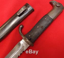 Rare Ww1 German Sawback Ks 98 Bayonet & Scabbard Regimentally Marked