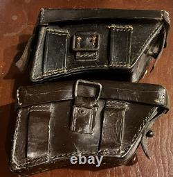 RARE! WW1 Manlicher M1888 Austria Hungry Germany Ammo Pouch Lot Of Two Great War