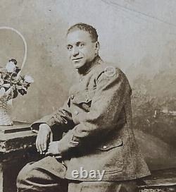 RARE! WW1 US ARMY AFRICAN AMERICAN BUFFALO SOLDIER PHOTO POSTCARD RPPC c1918