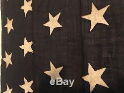 RARE WW1 US Navy Union Jack 46 Star Linen Flag 35 x 59 Great Display Piece