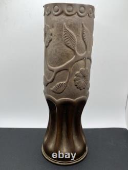 RARE WWI 1914 British 18 PR Artillery Shell Trench Art 11 Vase VSM WELL MARKED