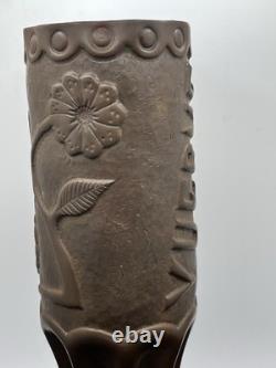 RARE WWI 1914 British 18 PR Artillery Shell Trench Art 11 Vase VSM WELL MARKED