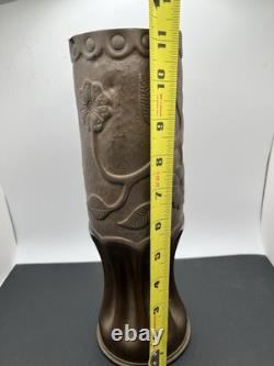RARE WWI 1914 British 18 PR Artillery Shell Trench Art 11 Vase VSM WELL MARKED