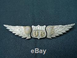 Rare Wwi Air Service Pilot Wings Homrichous Memphis Tn Variant Badge Superb