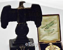 RARE WWI German General's award 14k gold&enamel REPEATER watch&Iron Cross Order