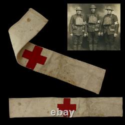 RARE WWI Heavily Used A. E. F. Or B. E. F. Soldier Medic Armband Front Line Trench