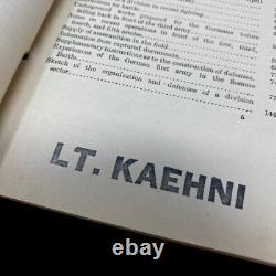 RARE! WWI July 1917 Lt. Kaehni A. E. F. Battle of the Somme CONFIDENTIAL Intellige