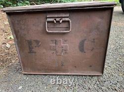 RARE WWI US Army Medical & Surgical Chest Med Dept pressed steel Patent 1910