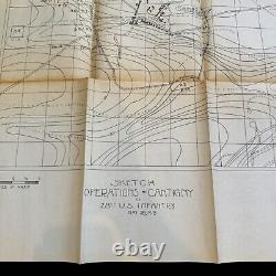 RARE World War I Battle of Cantigny 28th Infantry 1st Division Western Front Map