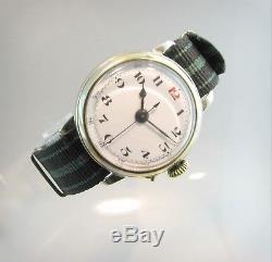 RARITY. WW1 Trench watch for doctors PULSOMETER. Big. Porcelain dial. Swiss