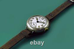 ROLEX WWI Antique Military Men's Boy size Wrist Watch Enamel Dial Original band