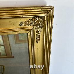 Rare 1914 WW1 Antique US Navy Sailor Hold Little Girl Guilted Gold Framed Print