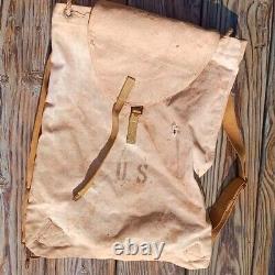 Rare Antique 1918 WW1 US Army medical rumper sack Back Pack Medical Bag read