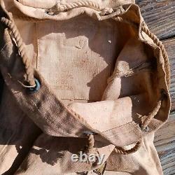 Rare Antique 1918 WW1 US Army medical rumper sack Back Pack Medical Bag read