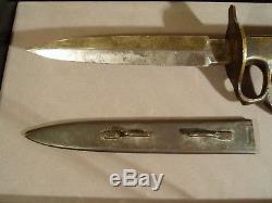 Rare Authentic WW1 Au Lion Trench Knife with original scabbard Excellent Cond