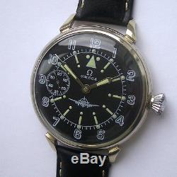 Rare Big Military OMEGA Swiss Wristwatch Aviator Pilots WWI