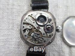 Rare Early ILLINOIS Trench Watch Sterling Silver WW1 Inscribed vintage Free Ship
